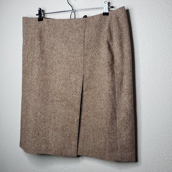 Brooks Brothers Women's Sz 4 100% Wool Brown Knit Skirt w/ Split(653) - Picture 3 of 7